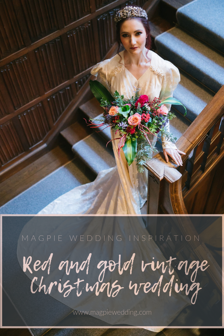 Opulent Red and Gold Vintage Christmas Wedding 