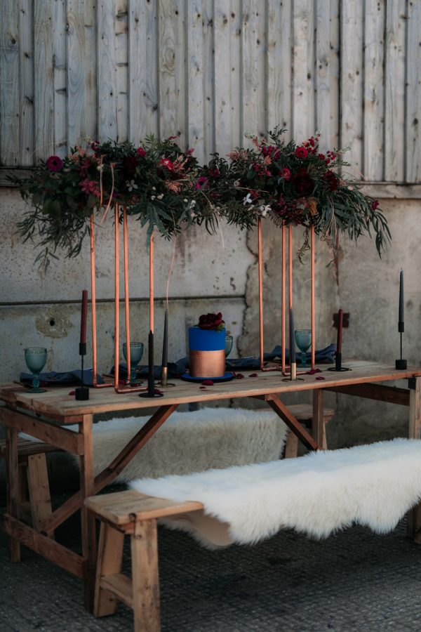 Industrial Luxe Wedding Inspiration with Blue and Copper Touches
