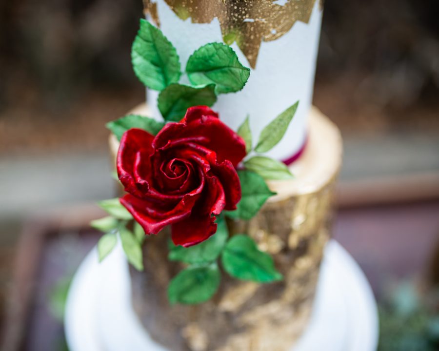 Winter Woodland Wedding Inspiration with Burgundy and Gold Touches