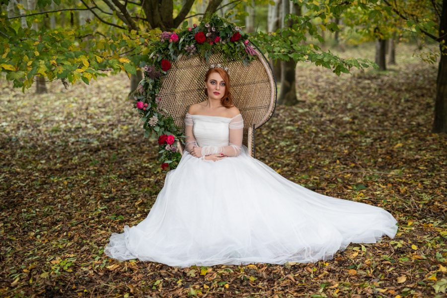 Winter Woodland Wedding Inspiration with Burgundy and Gold Touches