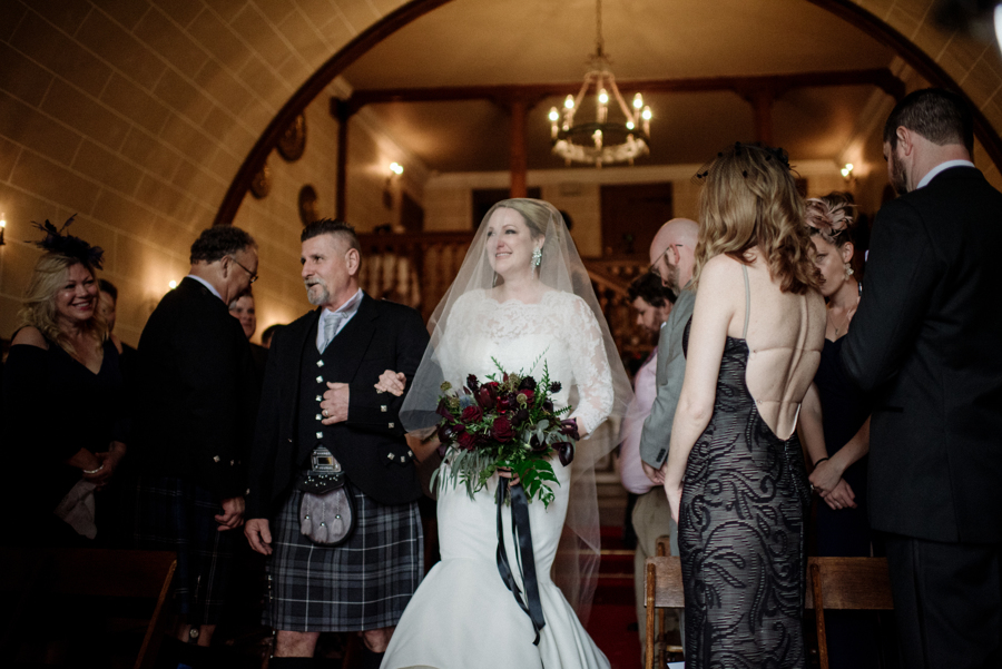 Black and Gold Wedding at Dalhousie Castle Scotland