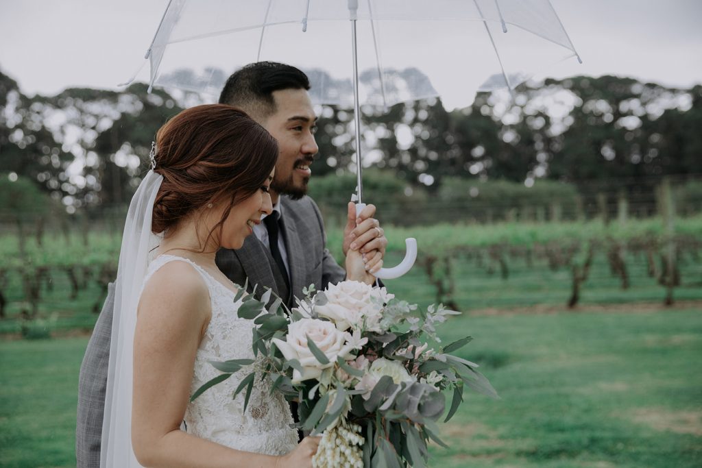 Australian Outdoor Wedding with Bespoke Dress and Rustic Luxe Styling