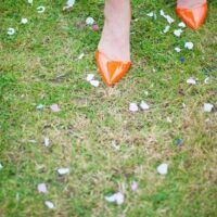 Vintage style wedding featuring orange touches photos by barbara.k.photography and featured on The National Vintage Wedding Fair