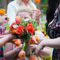 Vintage style wedding featuring orange touches photos by barbara.k.photography and featured on The National Vintage Wedding Fair