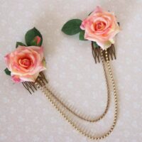 Etsy vintage style flower wedding bridal hair piece as seen in the Unique Bride Journal