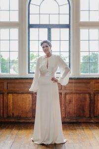 National Vintage Wedding Fair - Sue Kwiatkowska models wearing vintage wedding dress