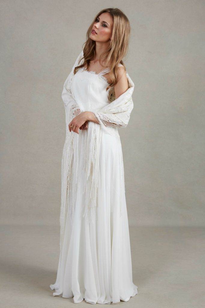 Sally Lacock 1970s inspired wedding dresses as featured on The Ntaional Vintage Wedding Fair blog