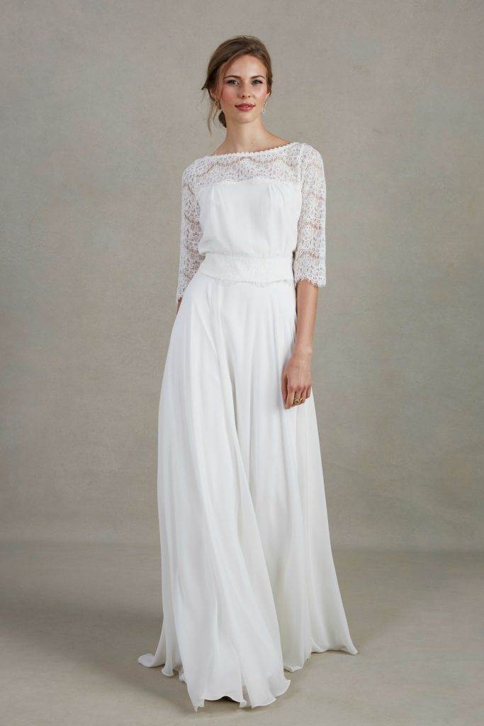 Sally Lacock 1970s inspired wedding dresses as featured on The Ntaional Vintage Wedding Fair blog