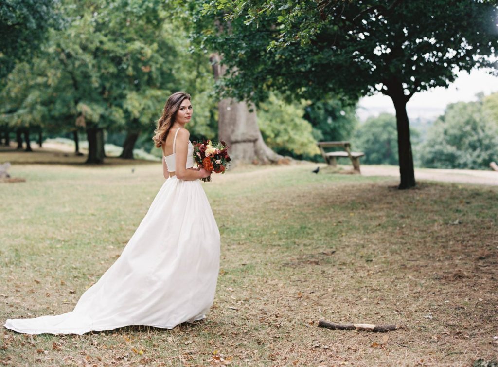 Kate Edmondson 1970s vintage style bridal separates, photo taken by Natasha Hurley