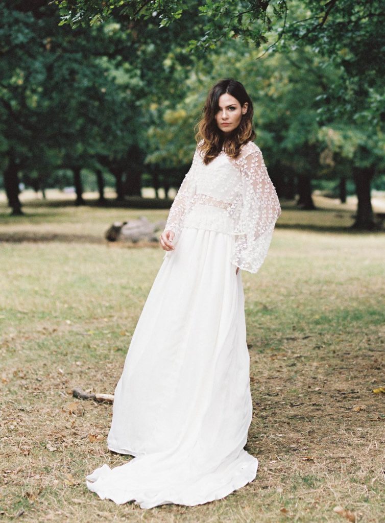 Kate Edmondson 1970s vintage style bridal separates, photo taken by Natasha Hurley