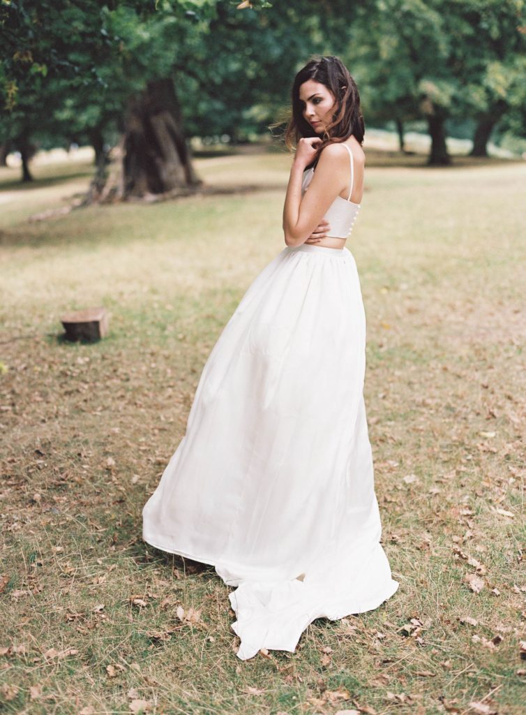 Kate Edmondson 1970s vintage style bridal separates, photo taken by Natasha Hurley