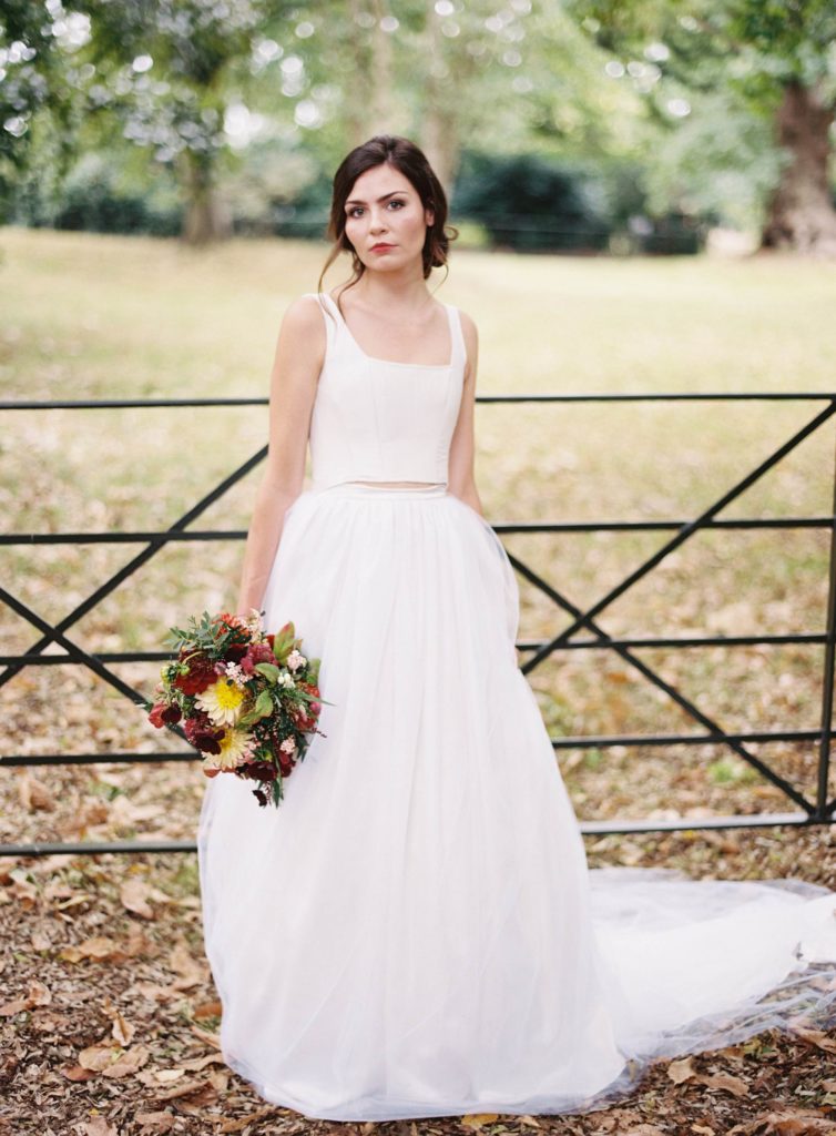 Kate Edmondson 1970s vintage style bridal separates, photo taken by Natasha Hurley