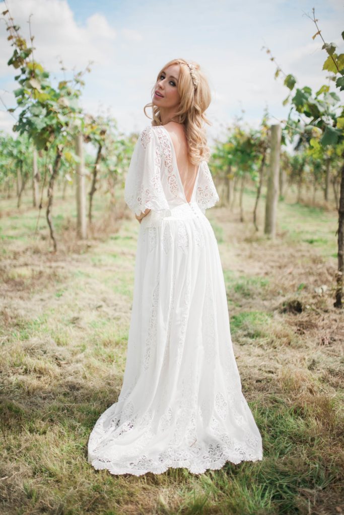 Late 1960s vintage Brigitte Bardot wedding shoot in a vineyard