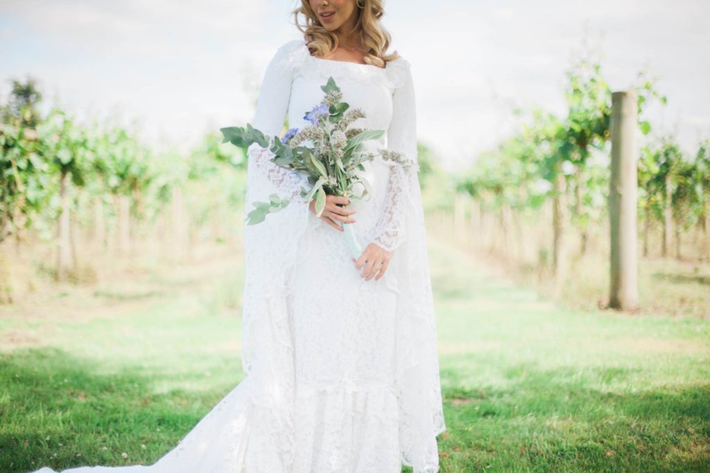 Late 1960s vintage Brigitte Bardot wedding shoot in a vineyard