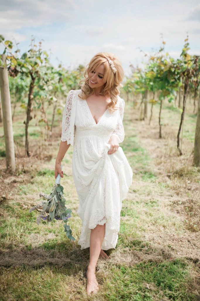 Late 1960s vintage Brigitte Bardot wedding shoot in a vineyard