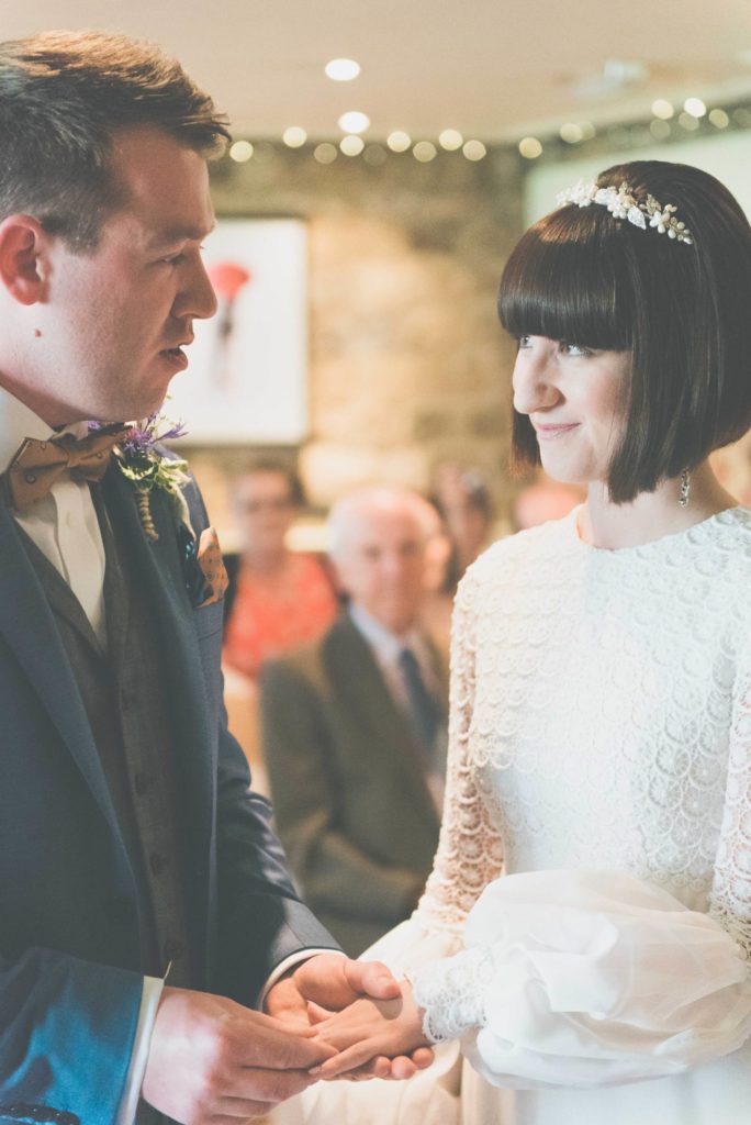 A vintage 1960s wedding dress