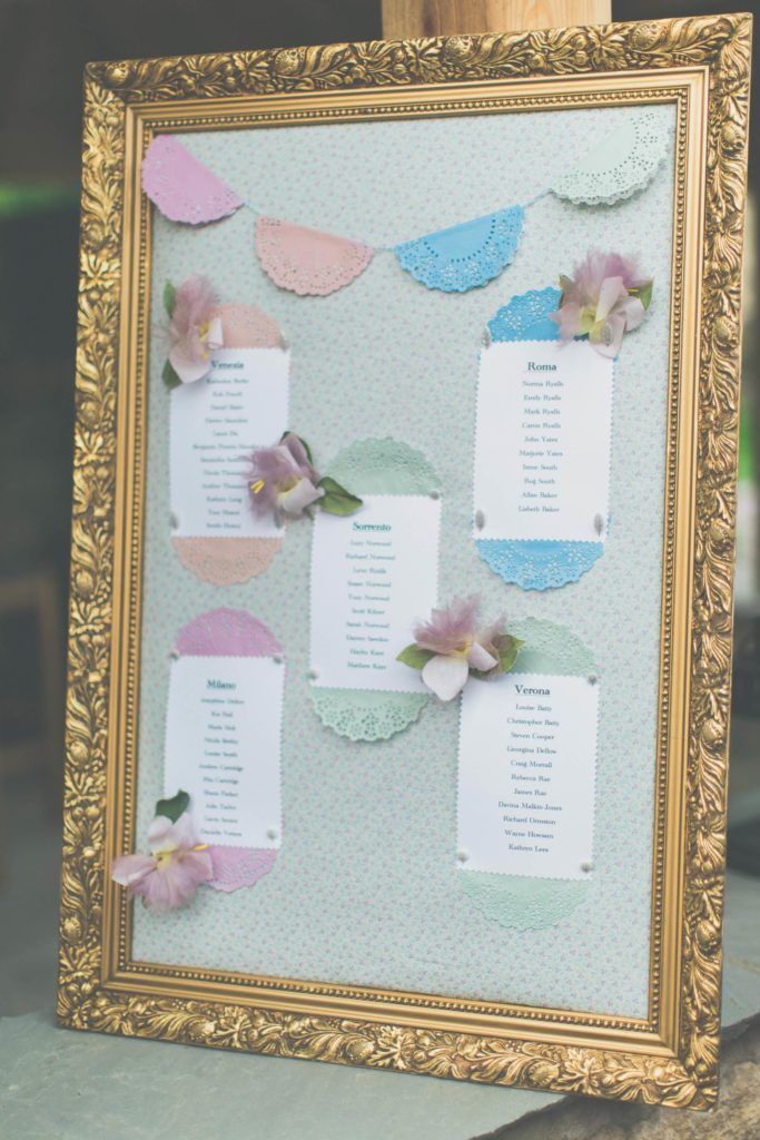 A 1960s vintage wedding table plan