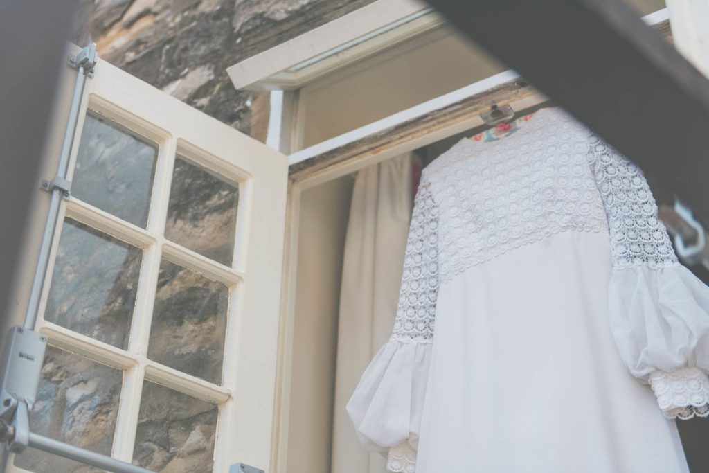 A vintage 1960s wedding dress