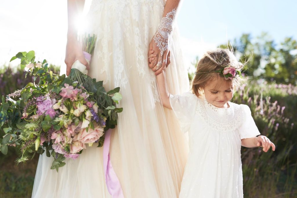 Luxe lilac metallic wedding styling in a lavender field