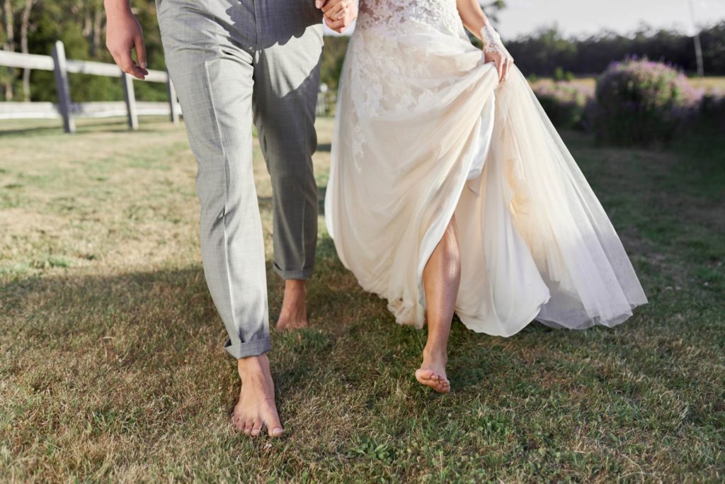 Luxe lilac metallic wedding styling in a lavender field