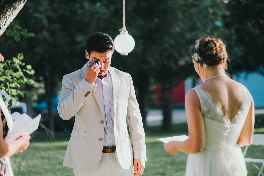 A rustic, home grown, garden party, back yard wedding