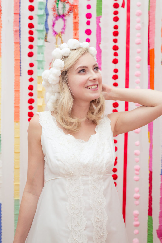 1960s Christmas wedding inspiration with pom poms & baubles galore!