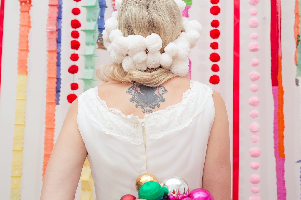 1960s Christmas wedding inspiration with pom poms & baubles galore!