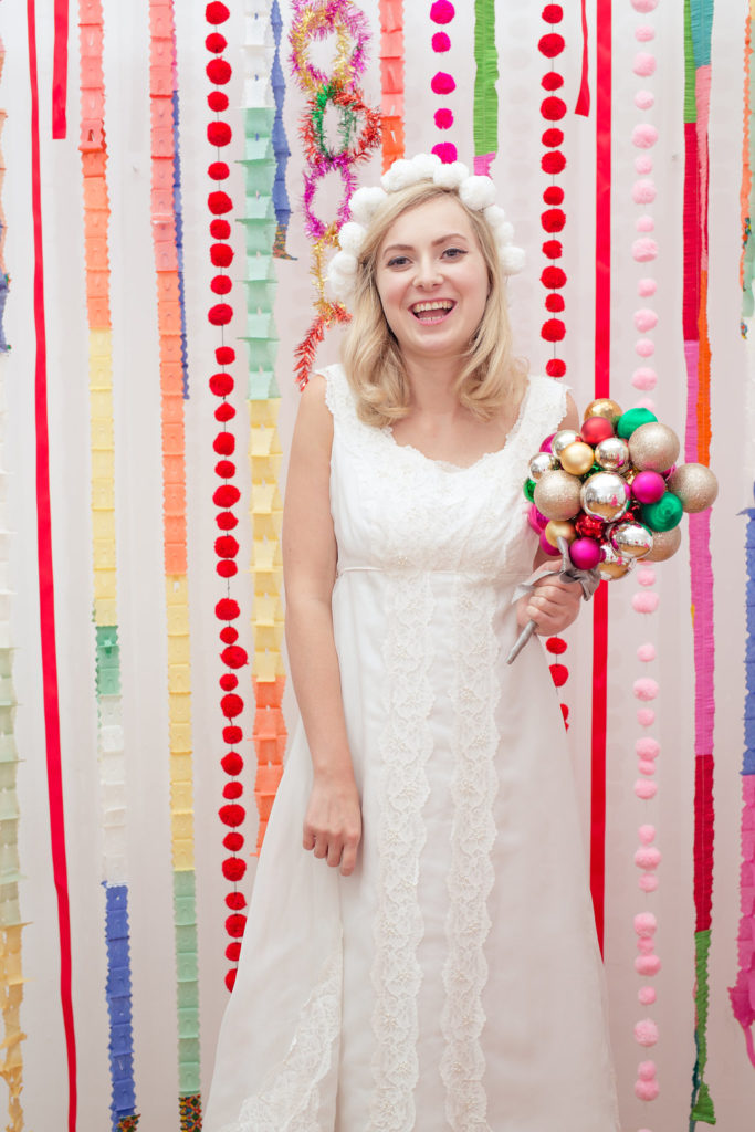 1960s Christmas wedding inspiration with pom poms & baubles galore!