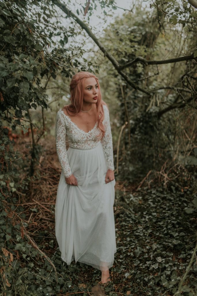 Bridal Inspiration with Lucy Can't Dance in a forest bath tub