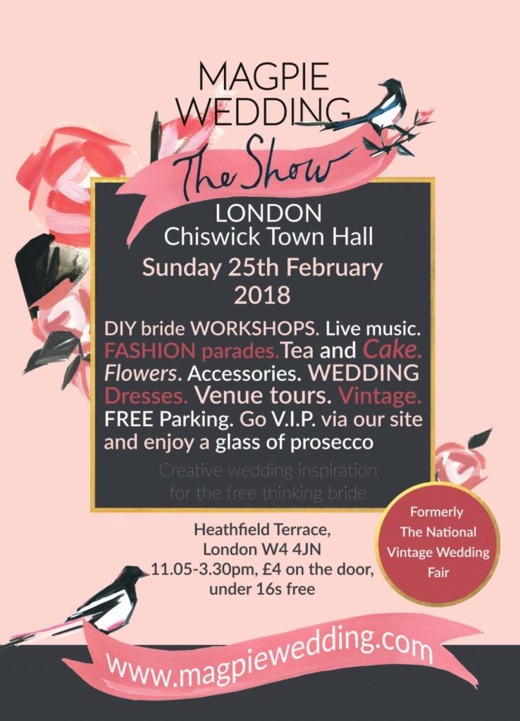 Magpie Wedding Show London Poster Spring 2018