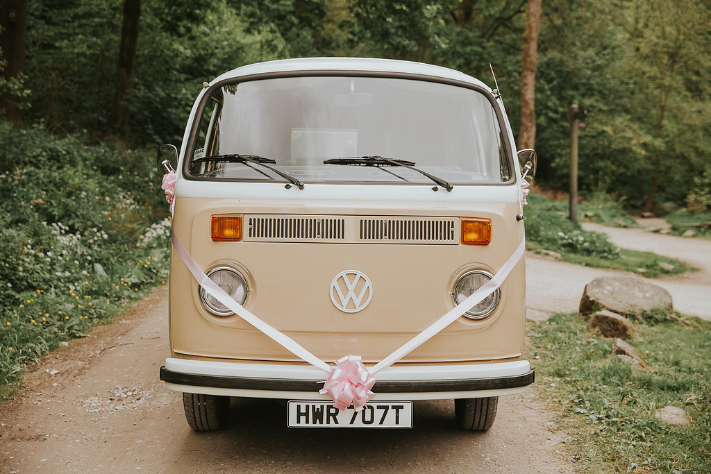 A 1940s vintage wedding and camper van