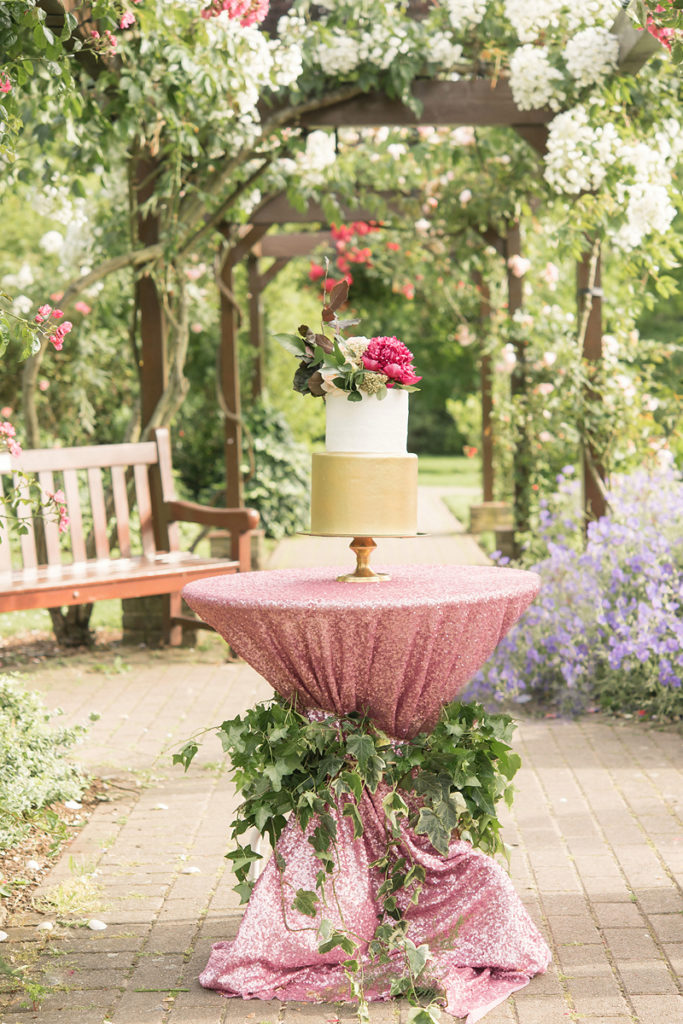 A Pretty Vintage Floral Maximalist Springtime Wedding cake