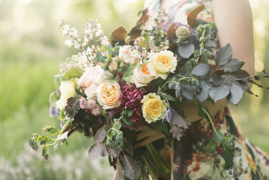 A Pretty Vintage Floral Maximalist Springtime Wedding cake