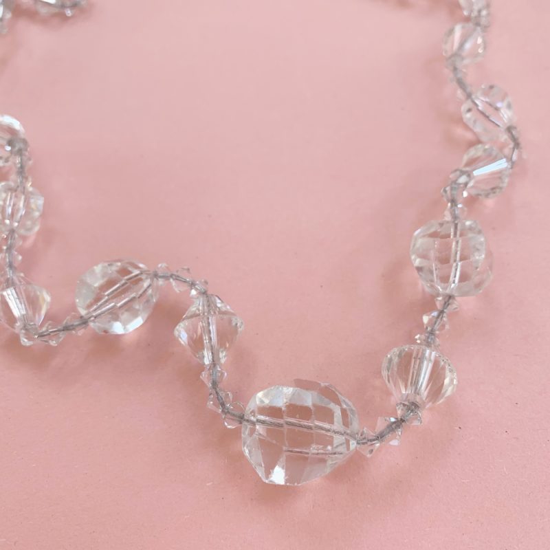 clear glass bead necklace