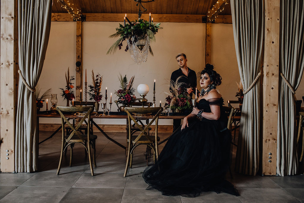 Boho Gothic Shoot With Black Wedding Dress at Roodlea Barn Ayrshire