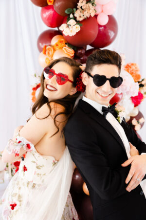 Destination Valentine's Wedding With Floral Wedding Dress