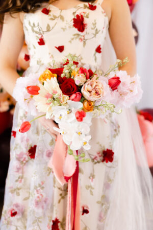 Destination Valentine's Wedding With Floral Wedding Dress