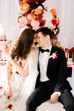 Destination Valentine's Wedding With Floral Wedding Dress