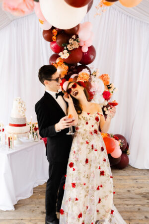 Destination Valentine's Wedding With Floral Wedding Dress