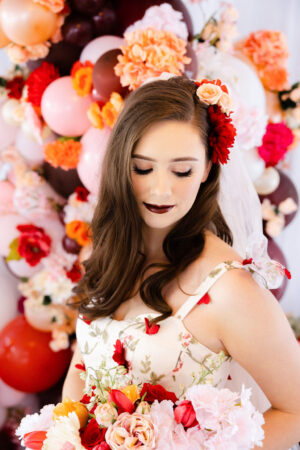 Destination Valentine's Wedding With Floral Wedding Dress