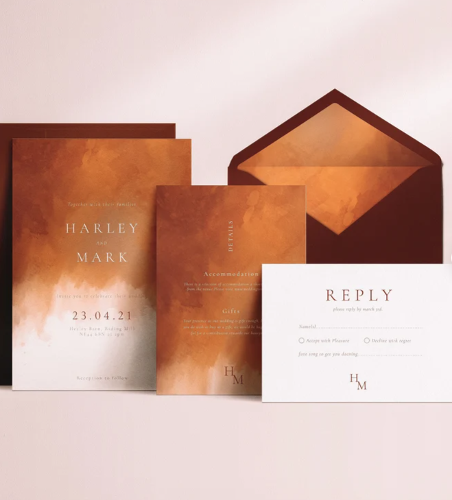 Caramel Terracotta Wedding Ideas stationery