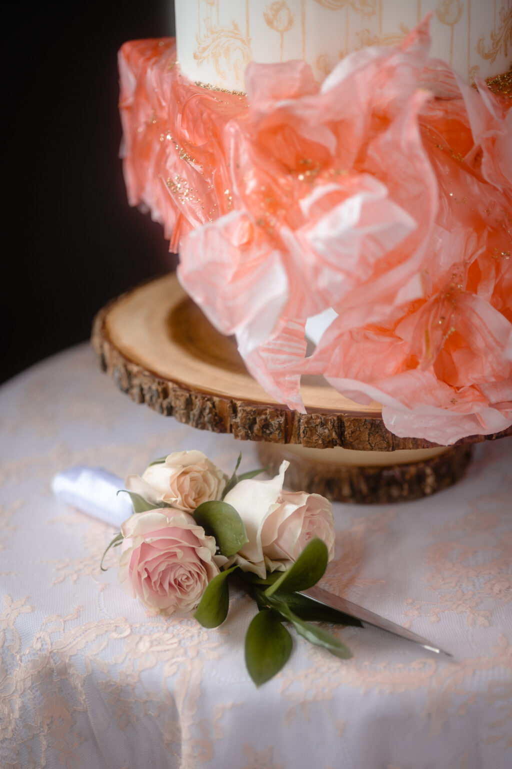 Alternative Rococo Style Wedding With Peach Coloured Wedding Dress