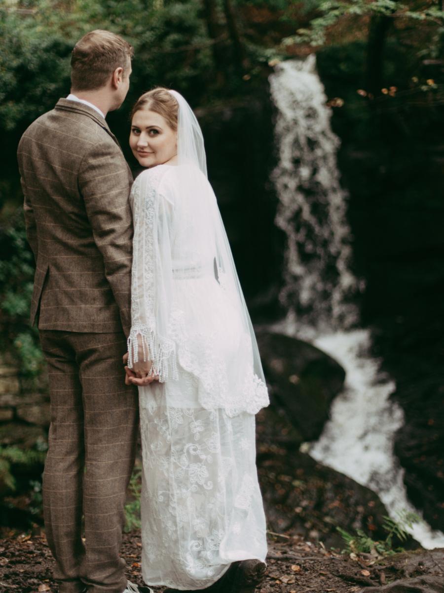 Wildly In Love: A Retro Inspired Wedding Elopement In Lumsdale Waterfalls, Derbyshire