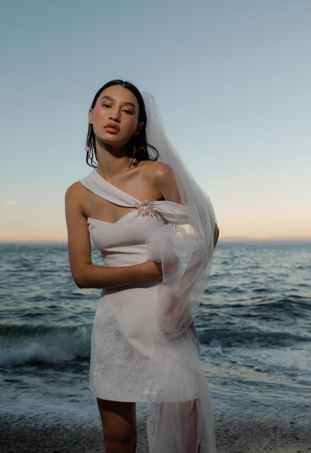 An Empowering Beach Photoshoot With Contemporary Bridal Fashion