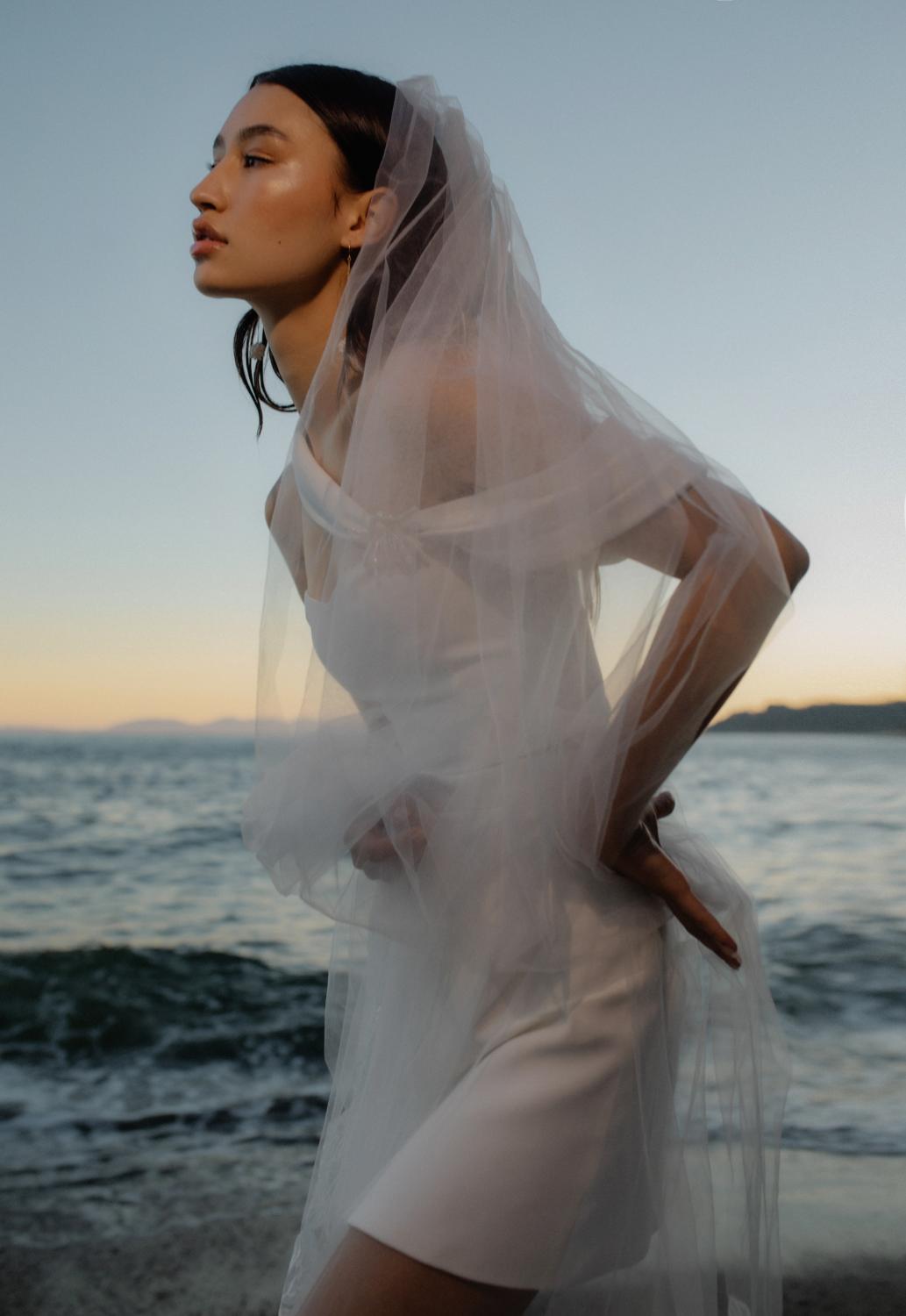 An Empowering Beach Photoshoot With Contemporary Bridal Fashion