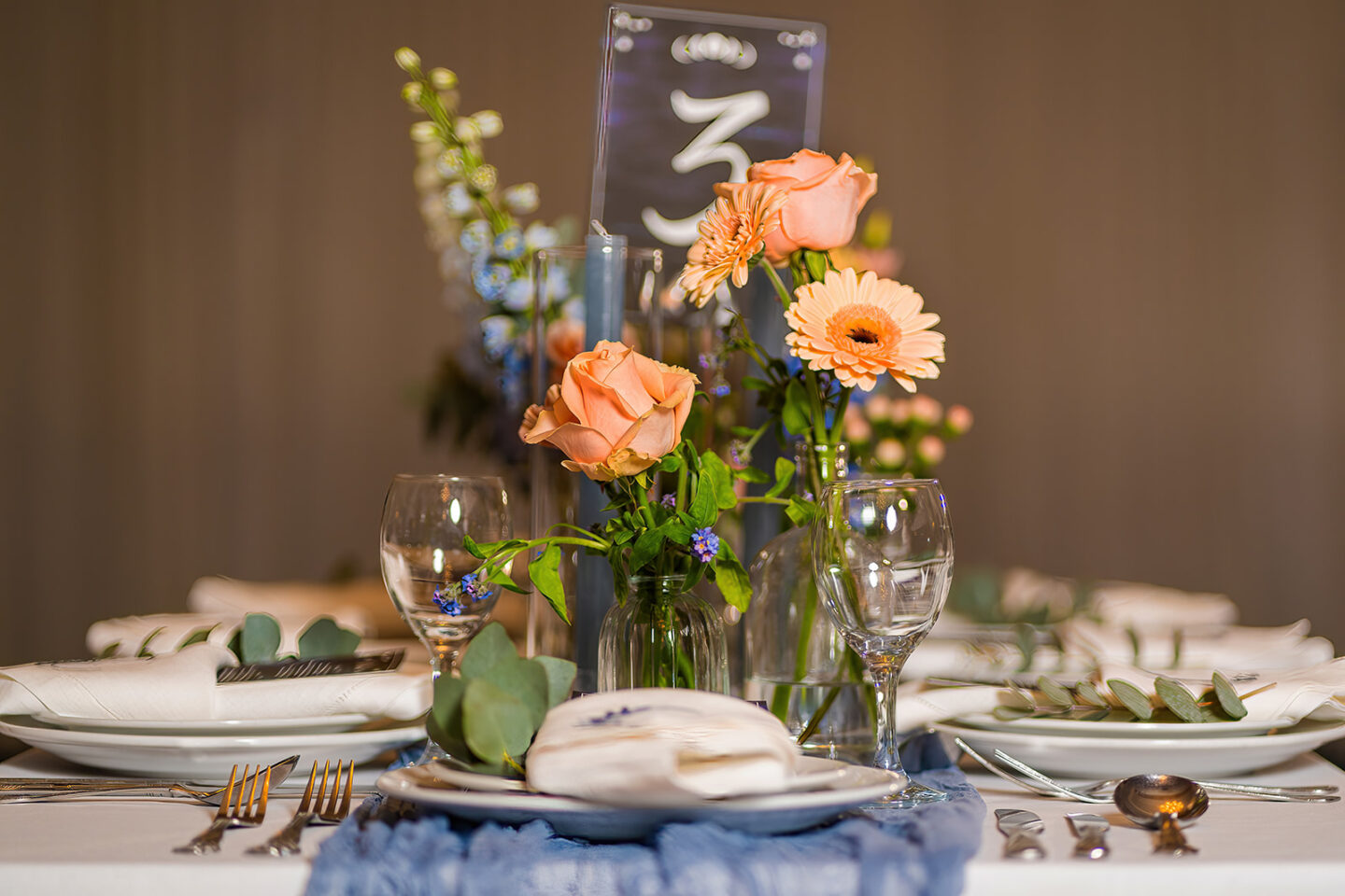 Blue and Peach Celestial Wedding At Halsey Hall