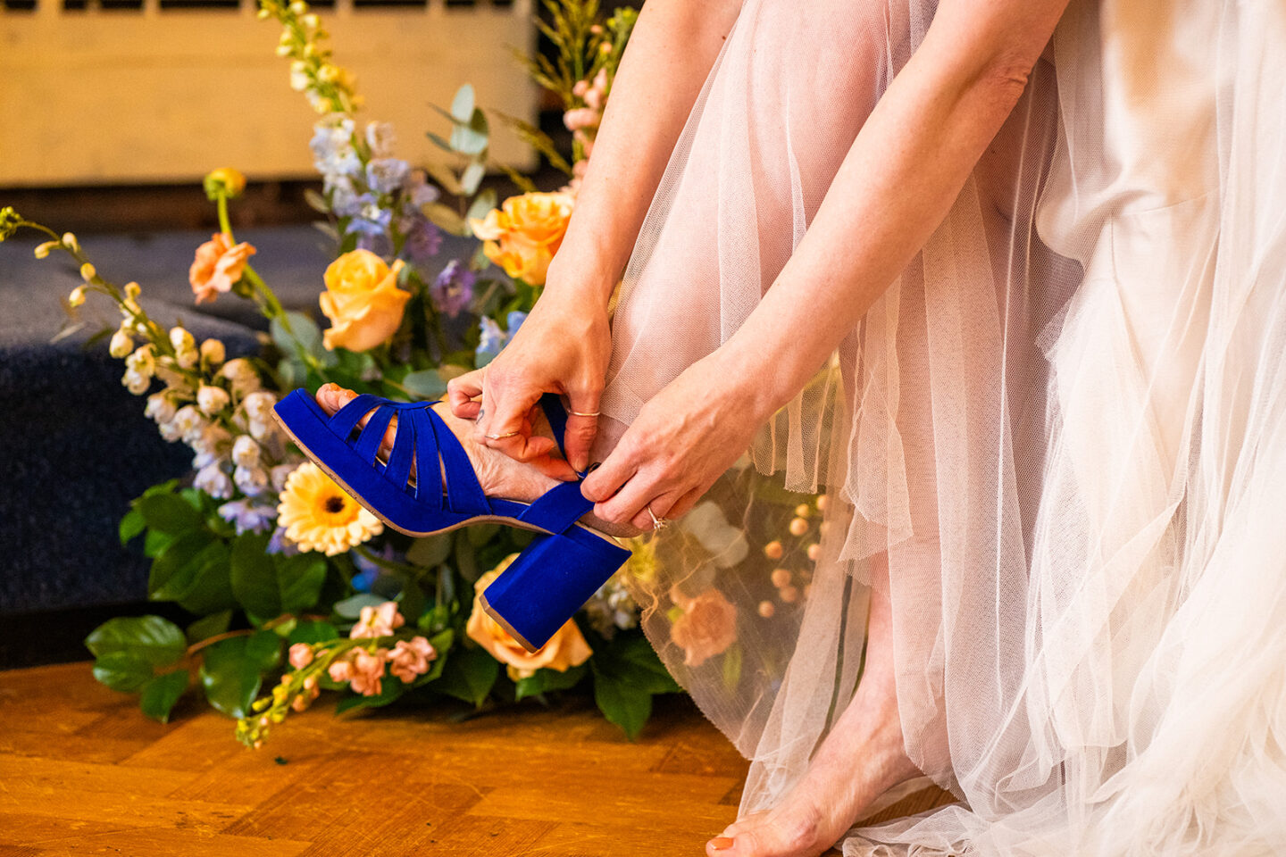 Blue and Peach Celestial Wedding At Halsey Hall