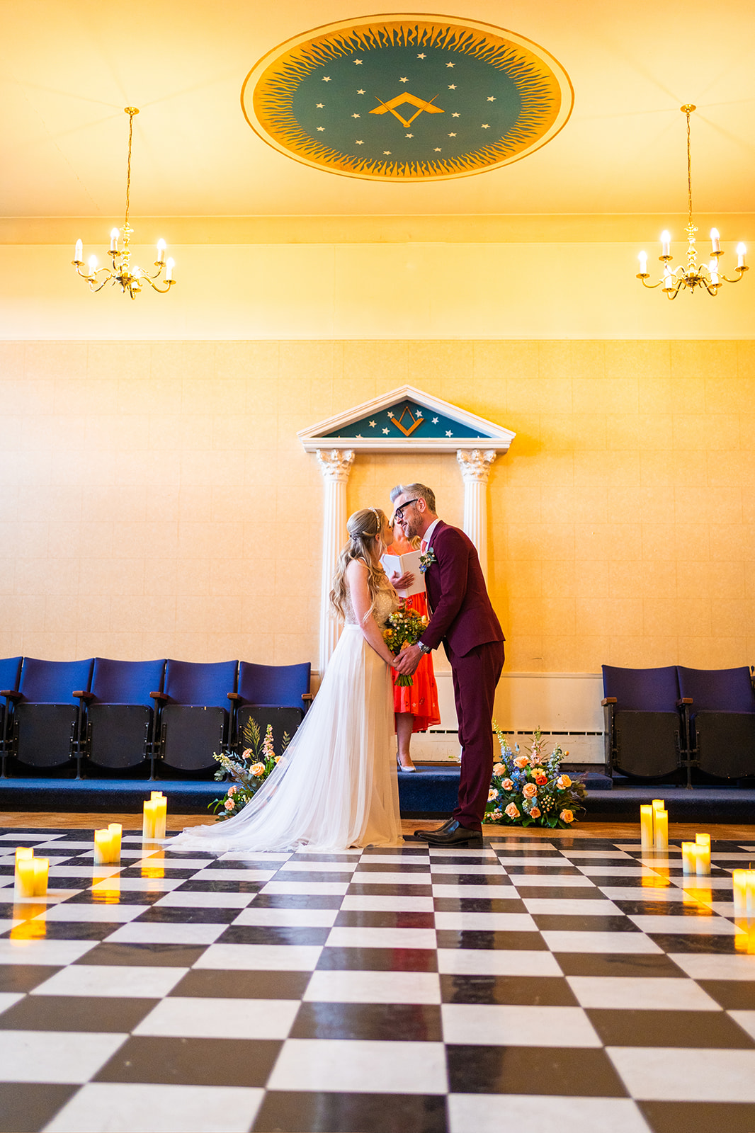 Blue and Peach Celestial Wedding At Halsey Hall