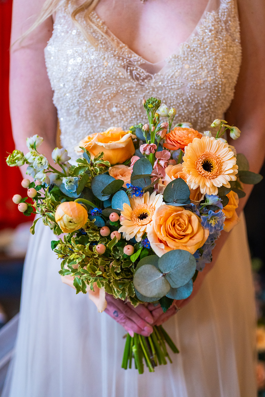 Blue and Peach Celestial Wedding At Halsey Hall