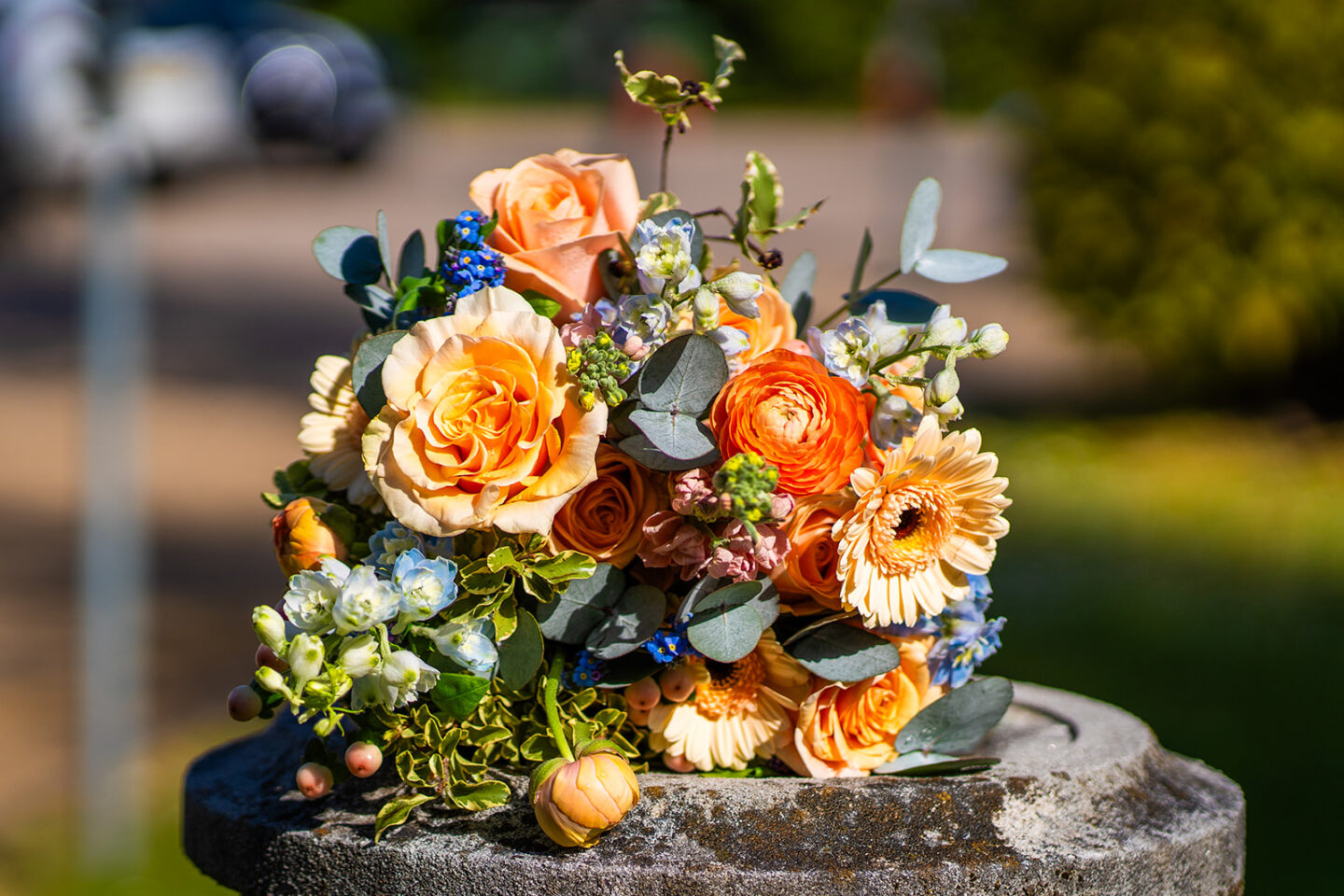 Blue and Peach Celestial Wedding At Halsey Hall